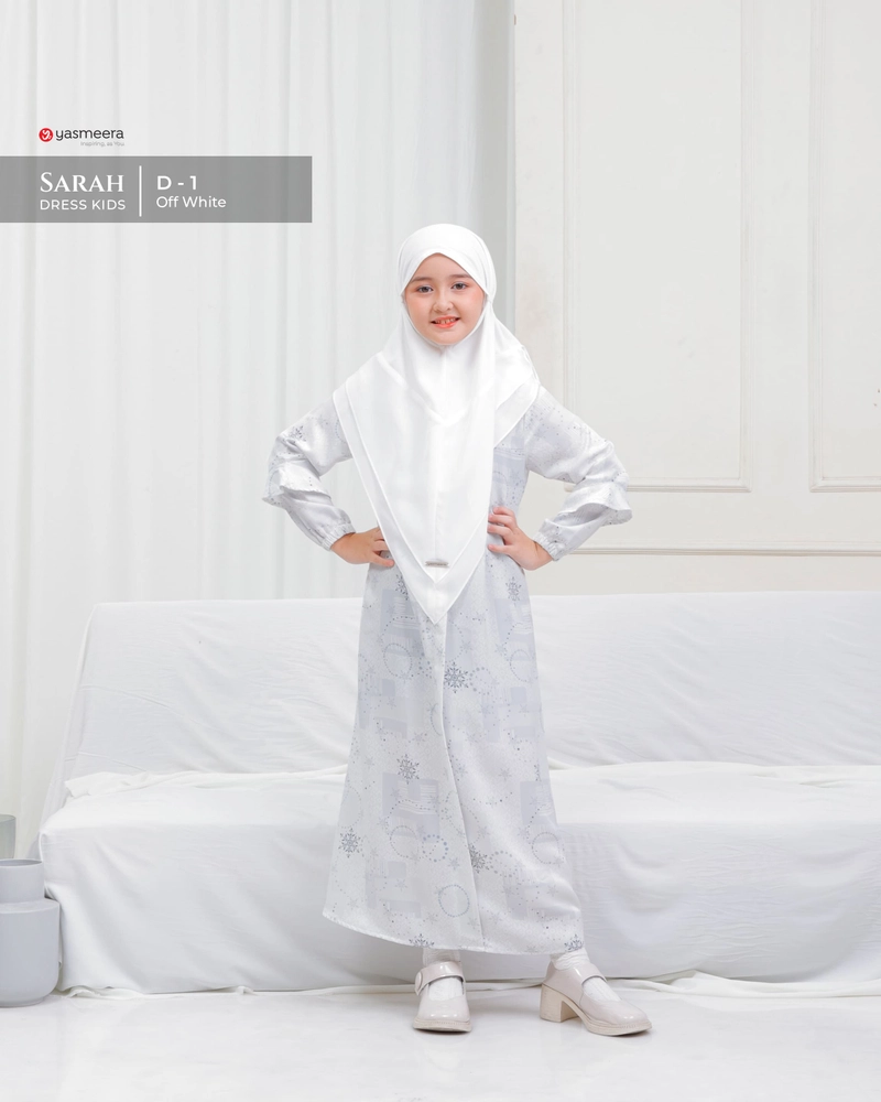 Yasmeera Official - Baju Gamis Sarah Anak XS D1 - OFF WHITE